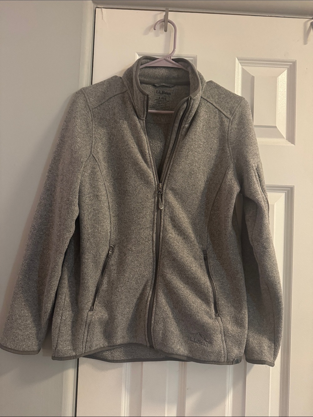 L.L. Bean Light Gray Full-Zip Fleece Jacket